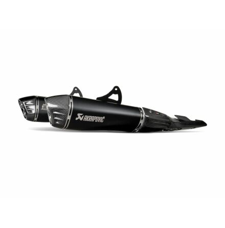 Slip-On Line Dual Muffler Black Titanium Carbon End Cap