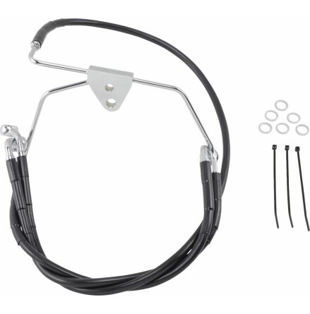 Front Brake Line Black Vinyl Coated Stainless Steel Extended 6&quot;