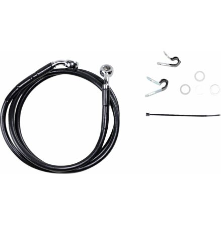 Front Brake Line Black Vinyl Coated Stainless Steel Extended 6"