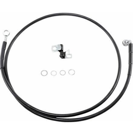 Front Brake Line Black Vinyl Coated Stainless Steel Extended 10"