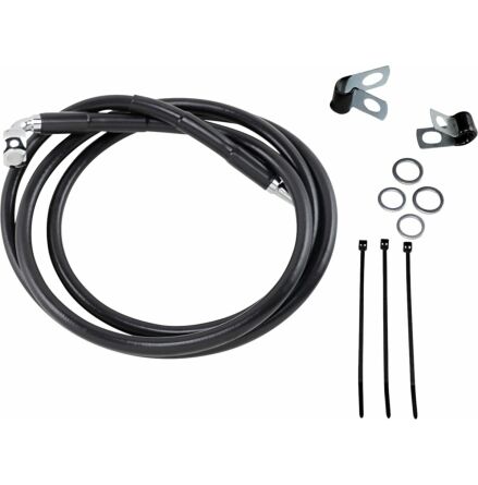 Front Brake Line Black Vinyl Coated Stainless Steel Extended 6"
