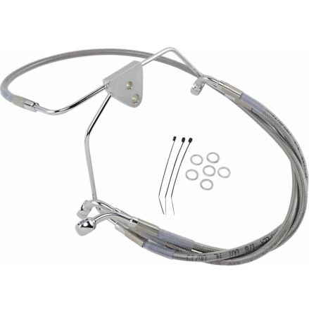 Front Brake Line Stainless Steel Extended 4"