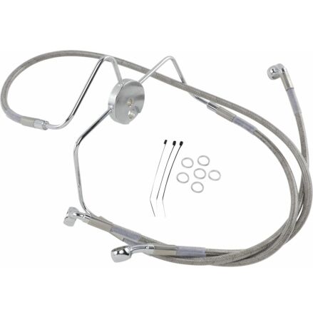 Front Brake Line Stainless Steel Extended 4&quot;