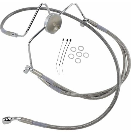 Front Brake Line Stainless Steel Extended 6&quot;