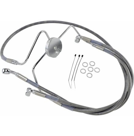 Front Brake Line Stainless Steel Extended 10&quot;