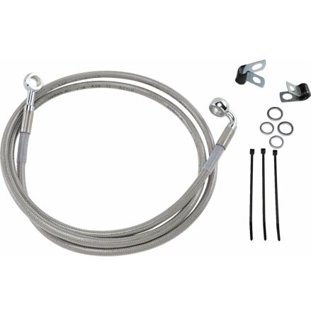 Front Brake Line Stainless Steel Extended 10&quot;