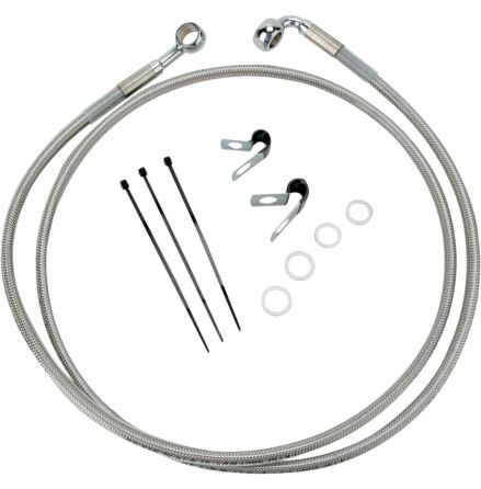 Front Brake Line Stainless Steel Extended 10"