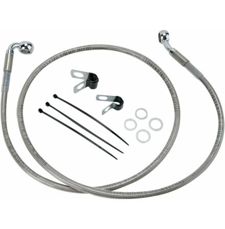 Front Brake Line Stainless Steel Extended 10"
