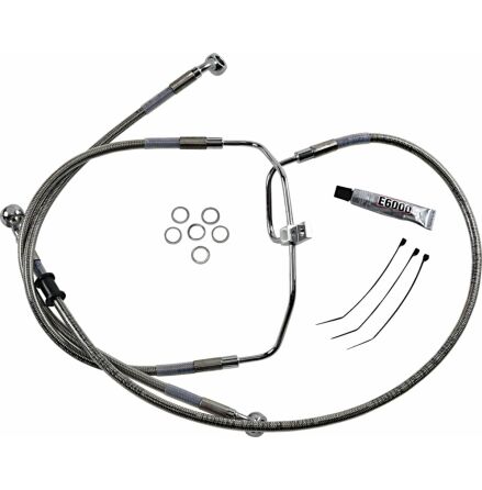 Front Brake Line Stainless Steel Extended 10"