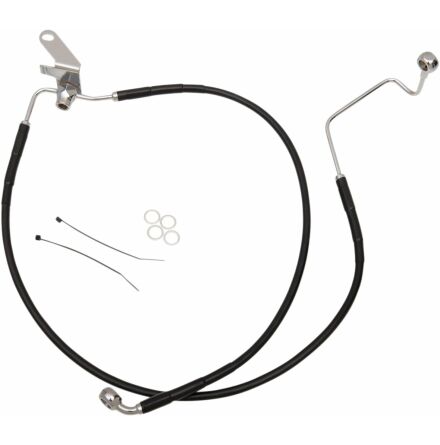 Rear Brake Line Black Vinyl Coated Stainless Steel Extended 2"