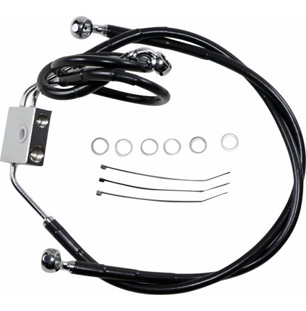 Brake Line Stainess Steel Black Coated Front/Upper/Lower Extended +2"