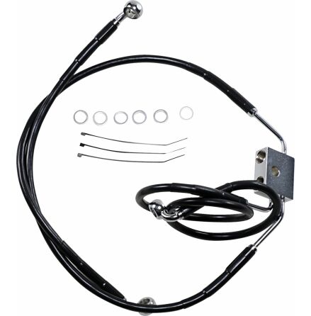 Brake Line Stainess Steel Black Coated Front/Upper/Lower Extended +6"