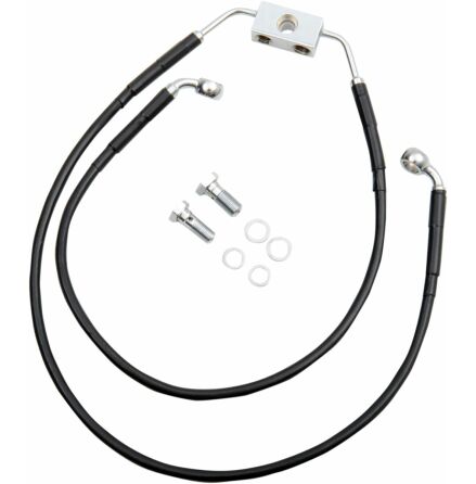 Brake Line Stainess Steel Black Coated Front/Upper/Lower Extended +4"