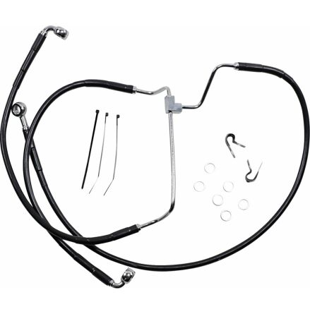 Black Vinyl/Stainless Extended Length Front Brake Line Kit