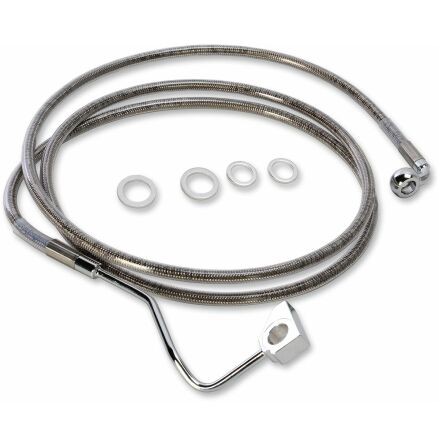 Brake Line Kit Extended Upper Front Length Stainless Steel + 4"