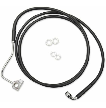 Brake Line Kit Extended Upper Front Length Black Vinyl/Stainless Steel + 8"