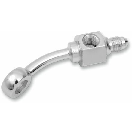 Rear Brake Line Banjo Bolt Adapter An-3 35° W/ Brake Light Chrome