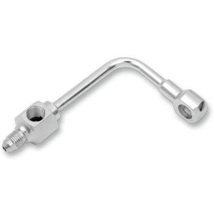 Rear Brake Line Banjo Bolt Adapter Long An-3 90° W/ Brake Light Switch Chrome