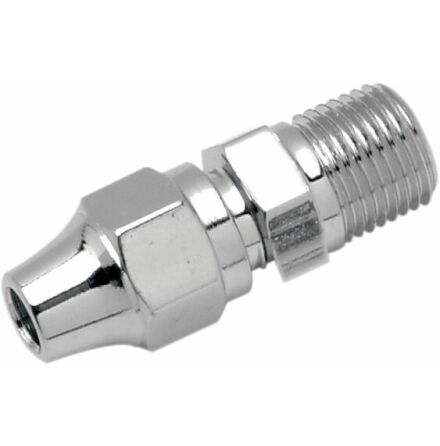 Universal Brake Line Fitting 1/8" Male Npt Straight Chrome