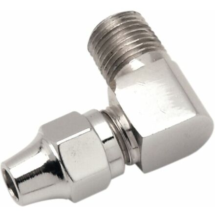 Universal Brake Line Fitting 1/8" Male Npt 90° Chrome