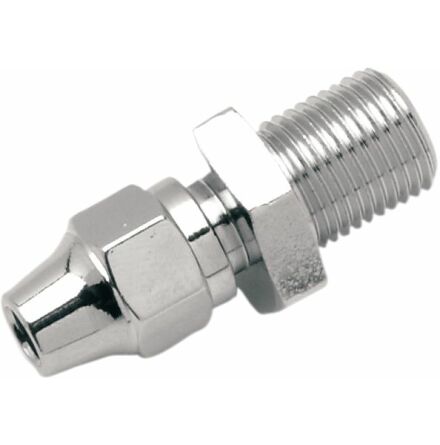 Universal Brake Line Fitting 7/16"-24 Male Npt Straight Chrome