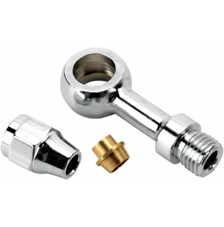 Universal Brake Line Fitting 3/8"/10Mm-Banjo Straight Chrome