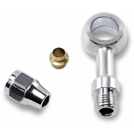 Universal Brake Line Fitting 7/16"-Banjo Straight Chrome