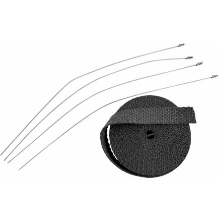 Exhaust Heat Wrap 1&quot; X 25&#39; Black W/ Tie