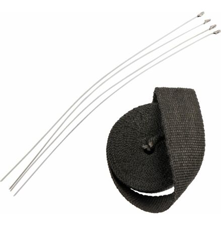 Exhaust Heat Wrap 2&quot; X 25&#39; Black W/ Tie