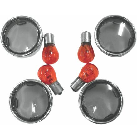 Turn Signal Lens Kit Kit Smoked W/Trim Rng