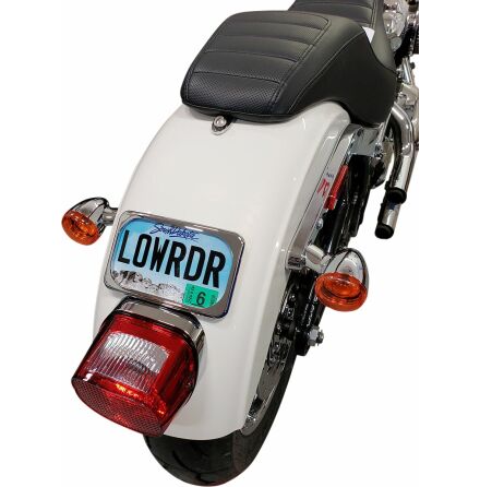 License Plate Mount Large Radius Chrome