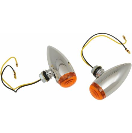 Light Bullet Led Marker Smooth Amber Lens Chrome