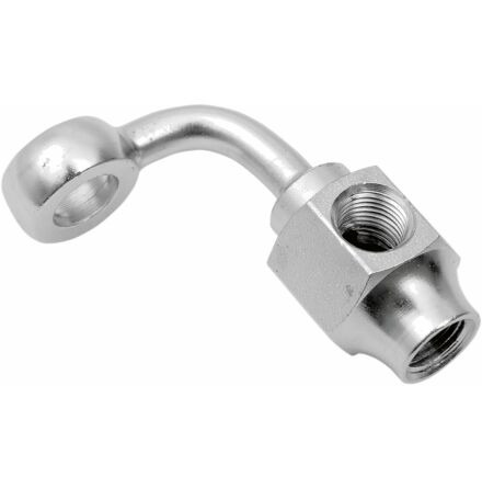 Banjo 3/8"/ 10Mm X 1/8" Short 90° W/ Brake Light Switch Mount Chrome