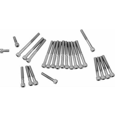 Chrome Socket-Head Primary/Cam Cover Bolt Kit Knurled