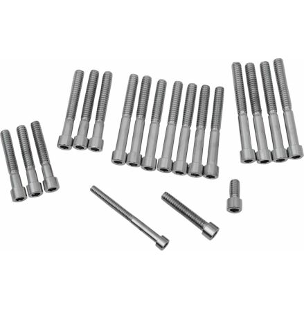 Chrome Socket-Head Primary/Cam Cover Bolt Kit Smooth