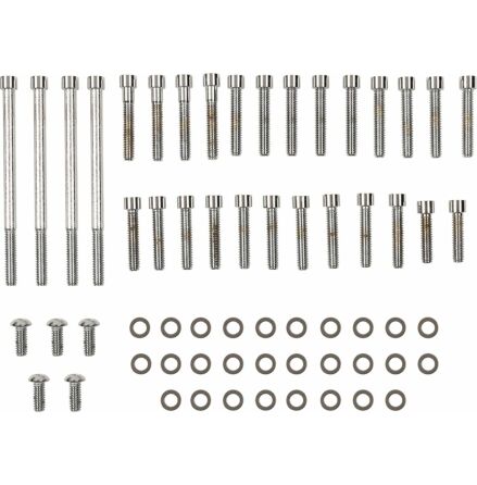 Chrome Socket-Head Primary/Cam Cover Bolt Kit Knurled