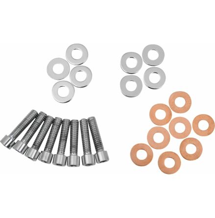 Chrome Socket-Head Rocker Box Mount Bolt Kit W/ Washer Smooth