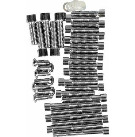 Chrome Socket-Head Primary/Cam Cover Bolt Kit Smooth