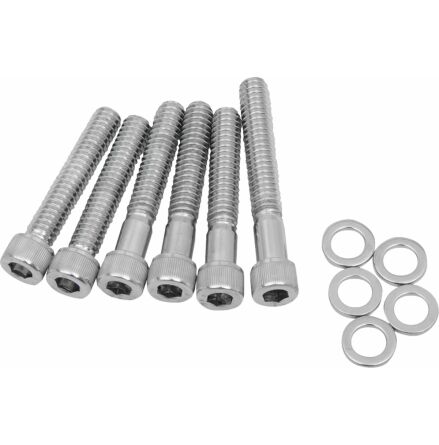 Chrome Socket-Head Cam Cover Bolt Kit Knurled
