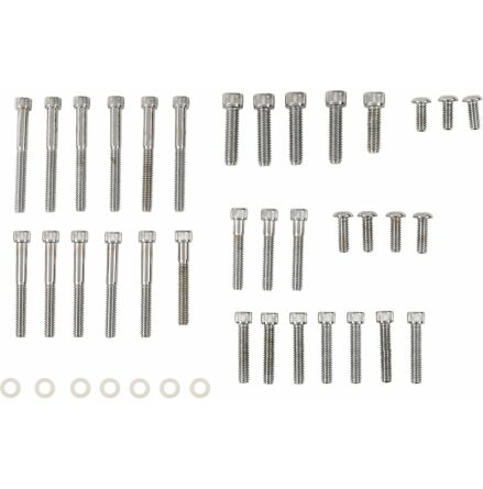 Chrome Socket-Head Primary/Cam Cover Bolt Kit Knurled