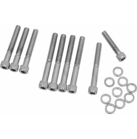 Chrome Socket-Head Cam Cover Bolt Kit Knurled