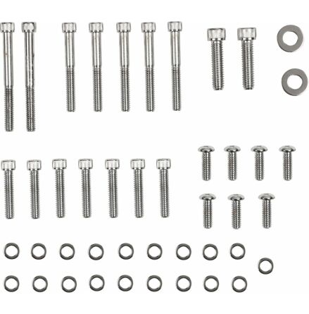 Chrome Socket-Head Primary Cover Bolt Kit Knurled