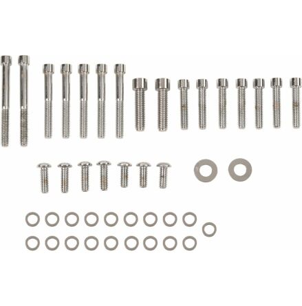 Chrome Socket-Head Primary Cover Bolt Kit Smooth