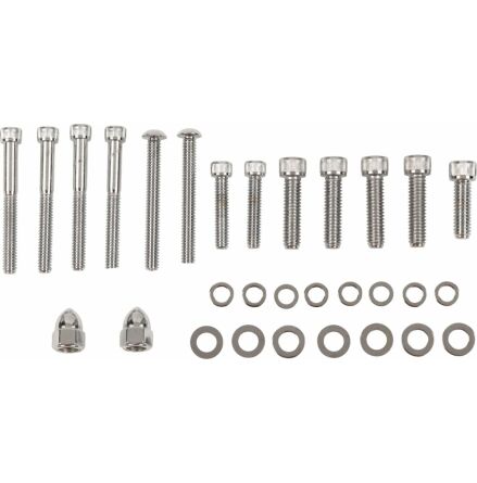 Chrome Socket-Head Transmission End Cover Bolt Kit Knurled