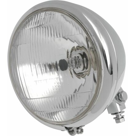 Headlight 6.5" Chrome Bottom-Mount 55/100W