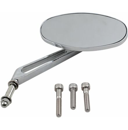 Mirror Ness Stealth I Oval W/ 4.75" Stem Chrome
