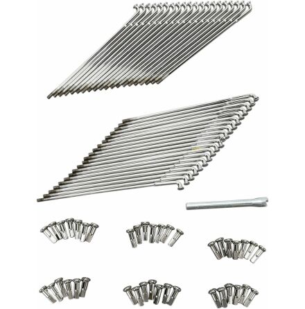 Spoke Set Front 9.5" Steel/Chrome For 21" Wide-Glide Hub And Drop-Center Rim