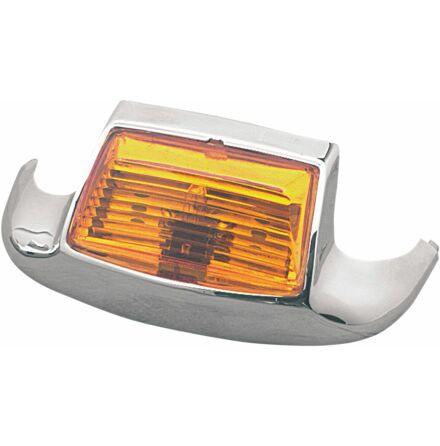 Front Fender Tip Light Amber Lens Chrome