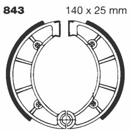 Brake Shoe Water Grooved Series Organic