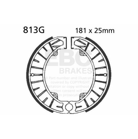 Brake Shoe  Grooved